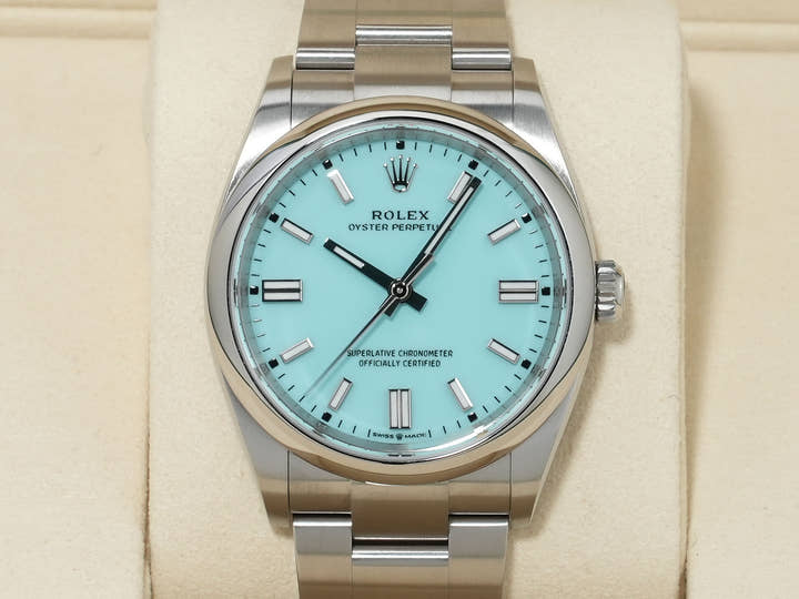 Rolex Oyster Perpetual 36 Ref. 126000 Stainless Steel Turquoise Dial Unused 7uwticmz