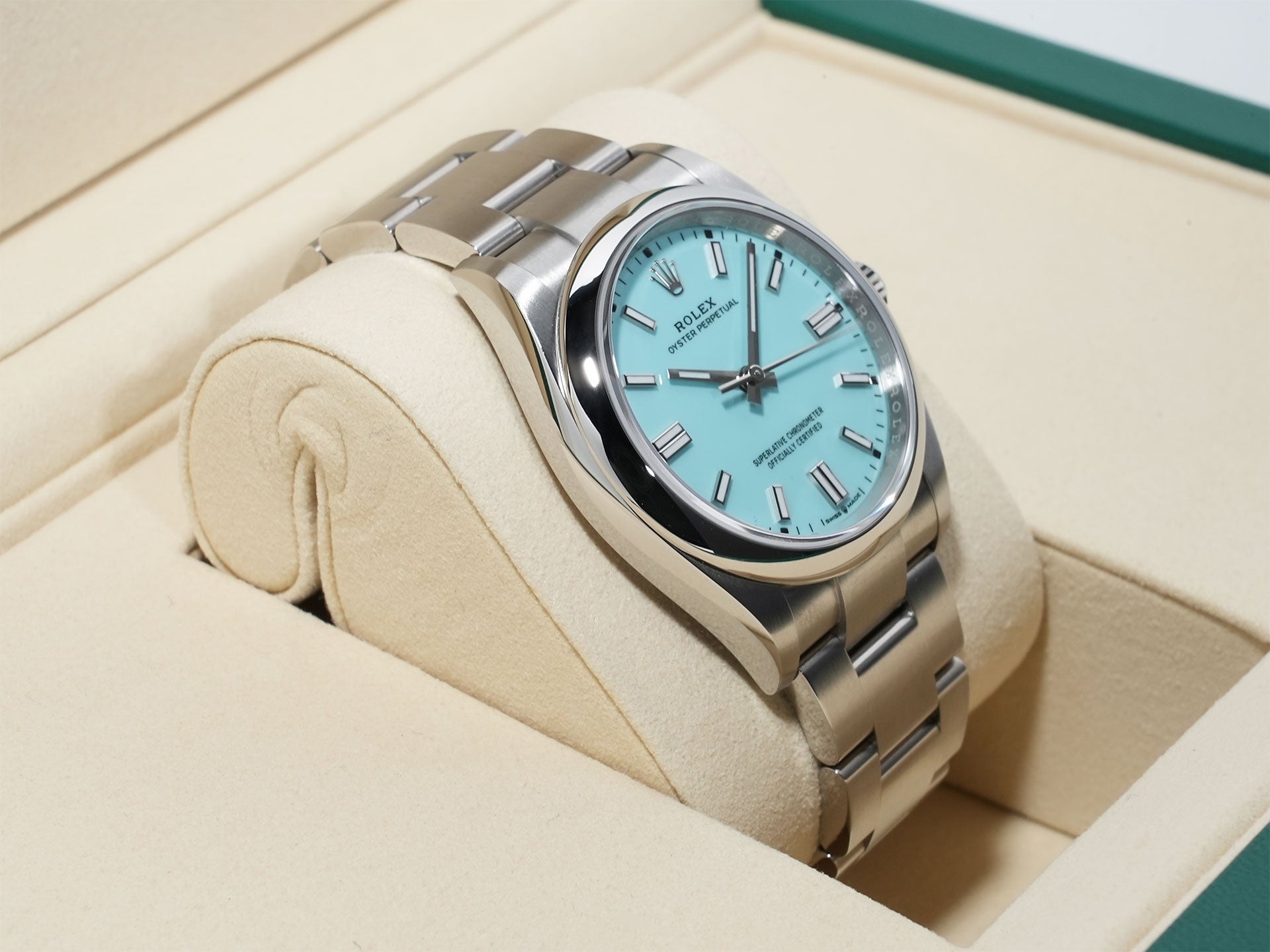 Rolex Oyster Perpetual 36 Ref. 126000 Stainless Steel Turquoise Dial Unused 7uwticmz