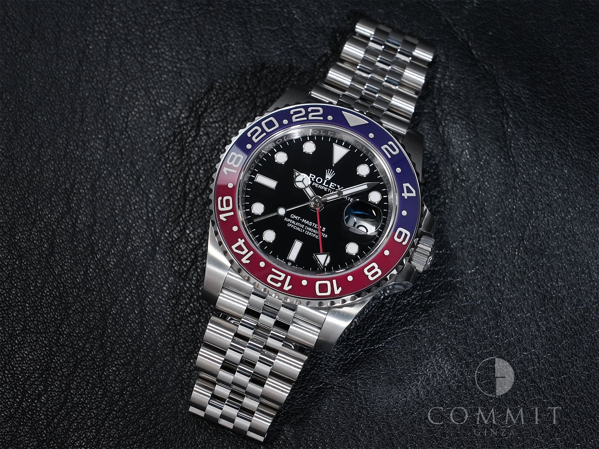 Pre-owned Rolex GMT-Master II Ref. 126710BLRO Stainless Steel with Black Dial and Jubilee Bracelet (CDP4IGFD)