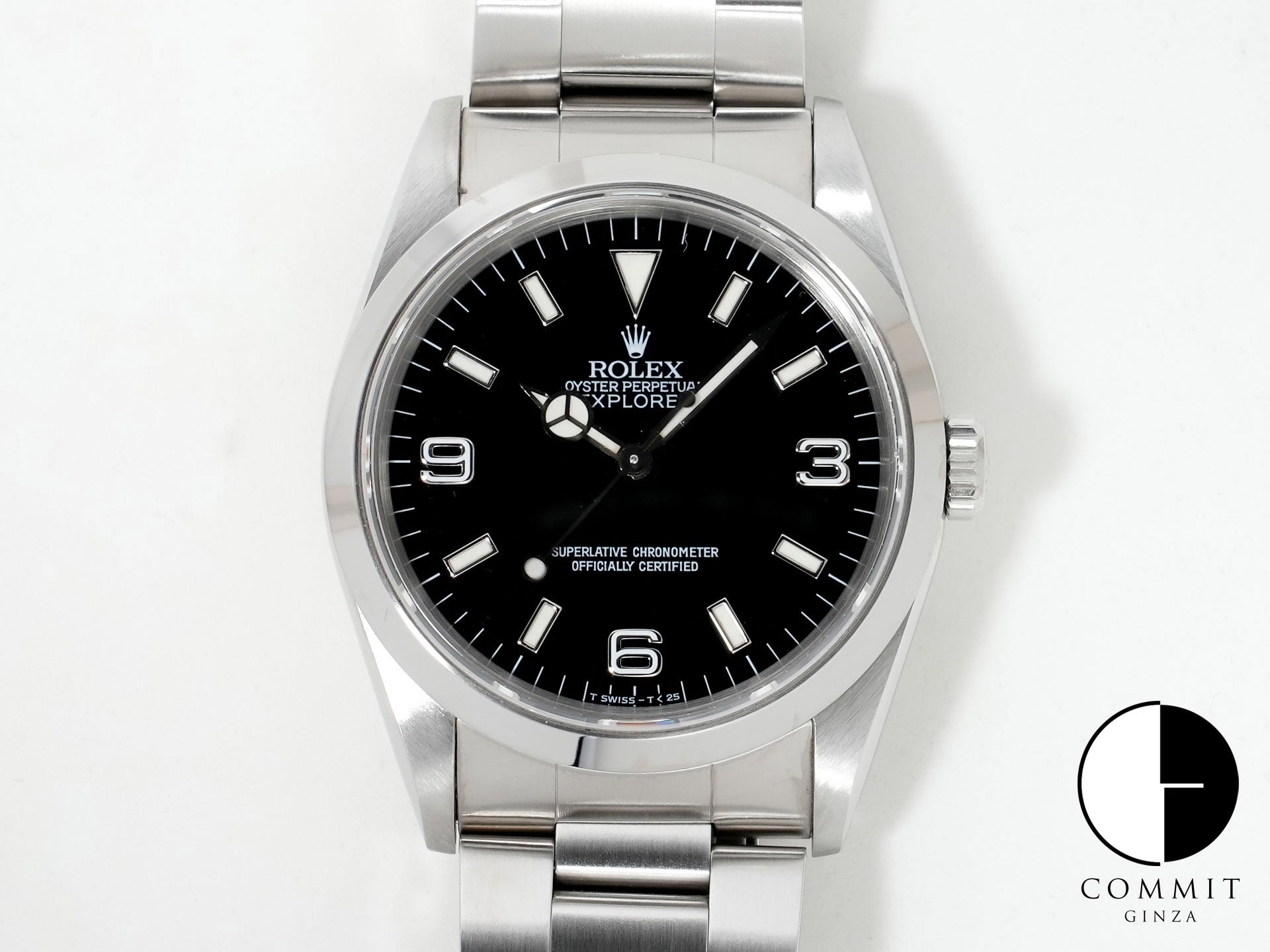 Pre-owned Rolex Explorer I Ref. 14270 Stainless Steel Black Dial Oyster Bracelet cc7mz8kt