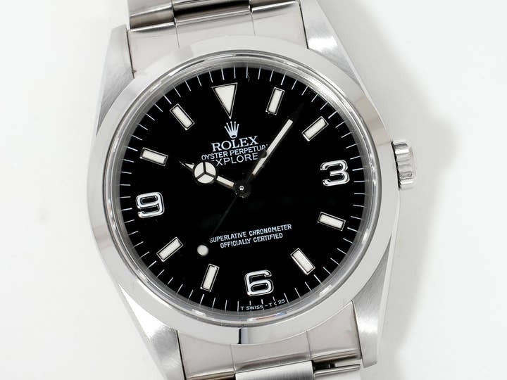 Pre-owned Rolex Explorer I Ref. 14270 Stainless Steel Black Dial Oyster Bracelet cc7mz8kt
