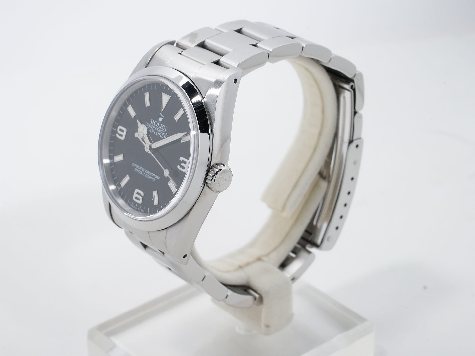 Pre-owned Rolex Explorer I Ref. 14270 Stainless Steel Black Dial Oyster Bracelet cc7mz8kt