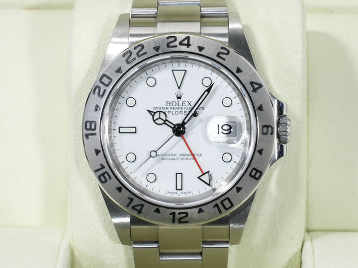 Rolex Explorer II Ref. 16570 Stainless Steel White Dial Oyster Bracelet Excellent Condition xh8hekz4