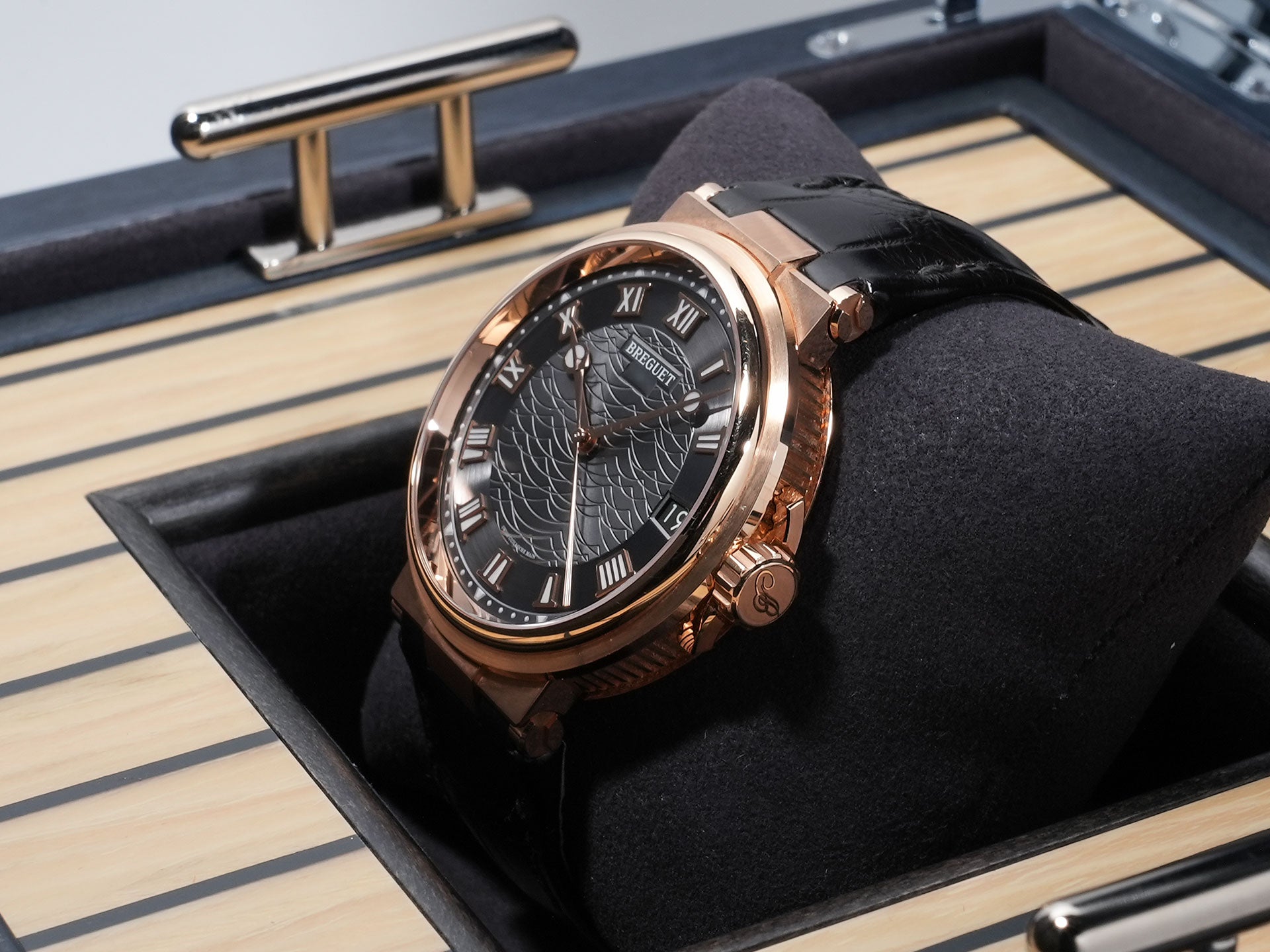 Breguet Marine Ref. 5517BR/G3/9ZU Rose Gold Slate Dial Excellent Condition uhjz2nrc