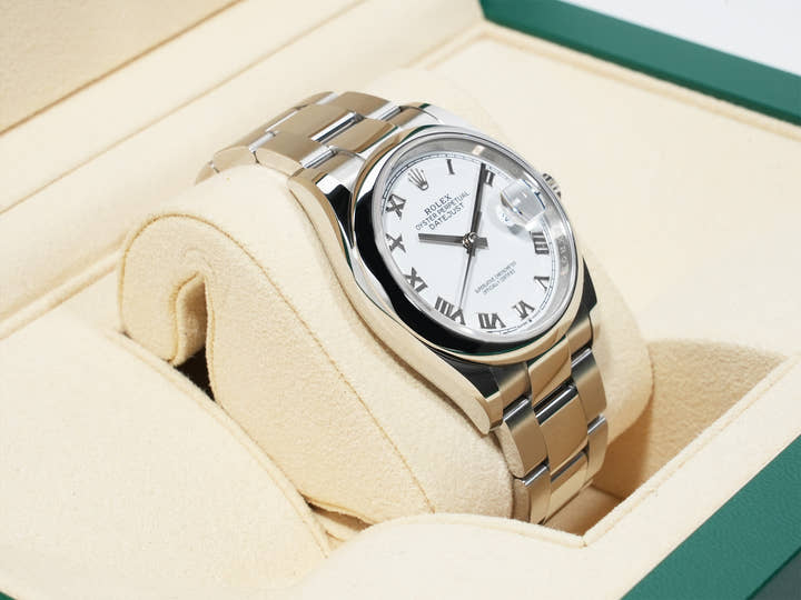 Pre-owned Rolex Datejust 36 Ref. 126200 Stainless Steel White Dial Oyster Bracelet qg6fipn3