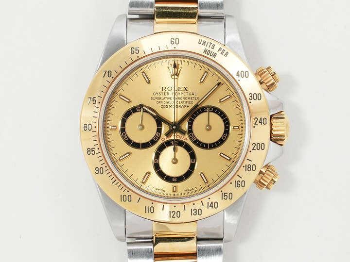 Pre-owned Rolex Daytona El Primero Ref. 16523 Stainless Steel/Yellow Gold Champagne Dial (pwu4e8jg)
