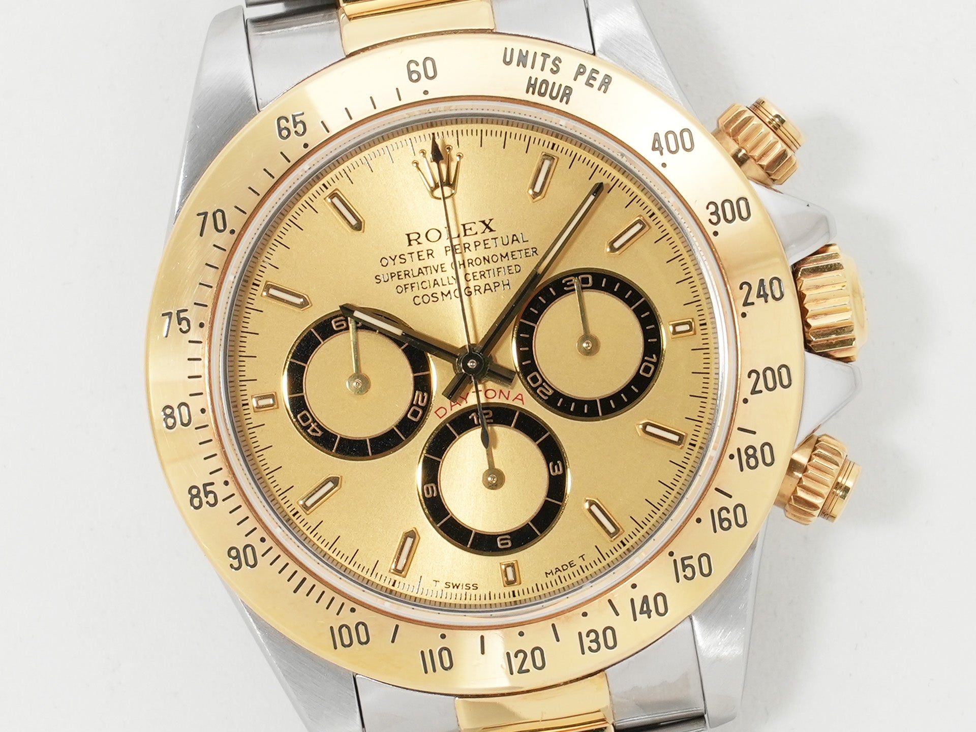 Pre-owned Rolex Daytona El Primero Ref. 16523 Stainless Steel/Yellow Gold Champagne Dial (pwu4e8jg)
