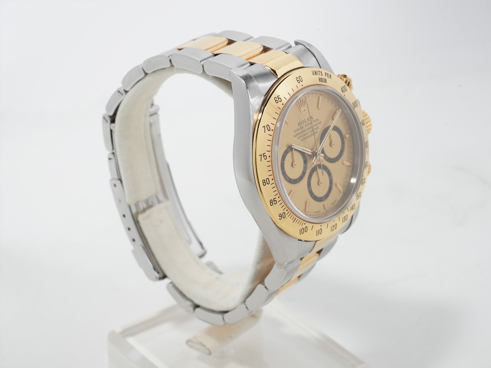 Pre-owned Rolex Daytona El Primero Ref. 16523 Stainless Steel/Yellow Gold Champagne Dial (pwu4e8jg)