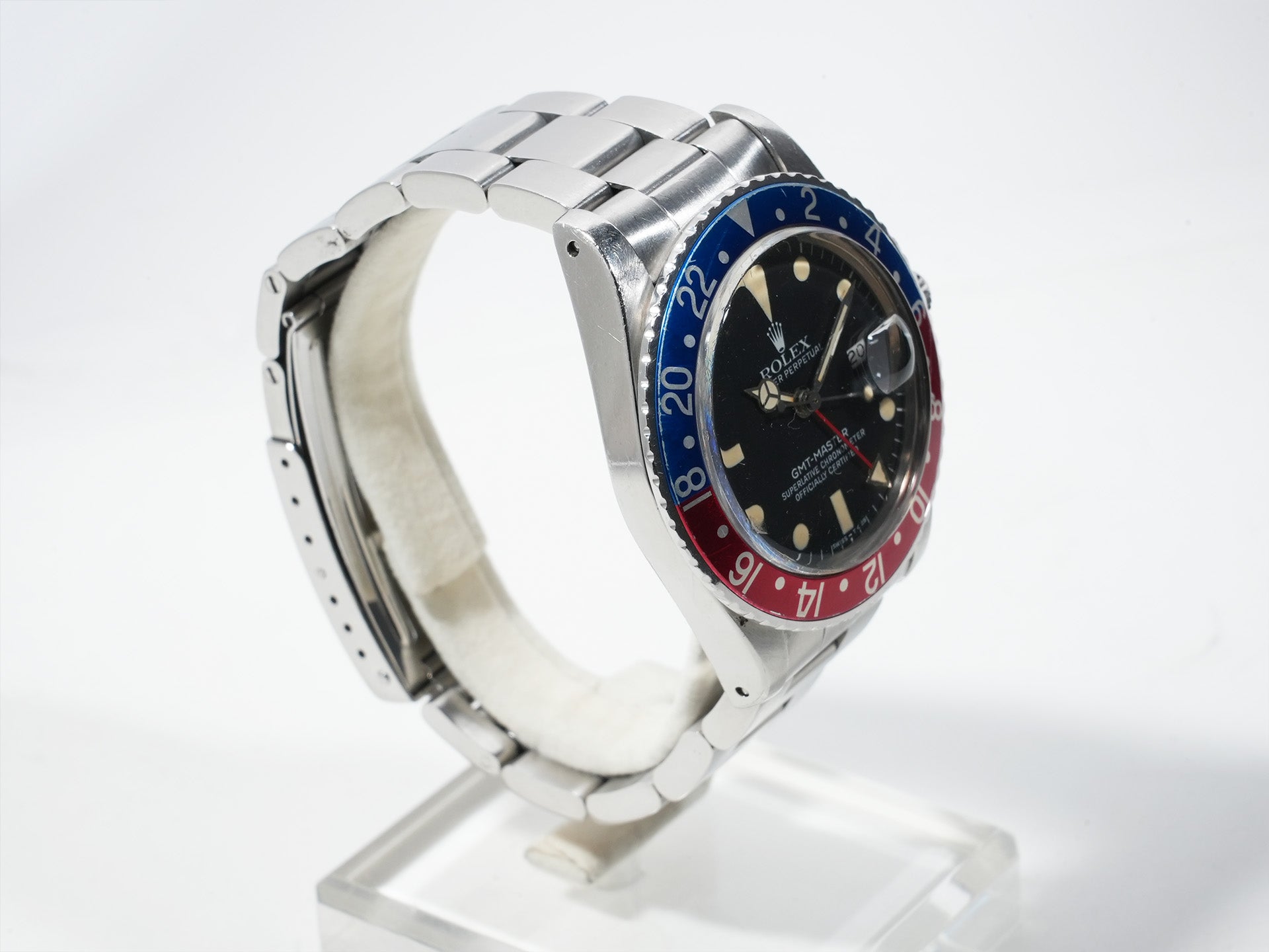 Pre-owned Rolex GMT-Master Ref. 16750 Stainless Steel Black Dial Oyster Bracelet t76optc5