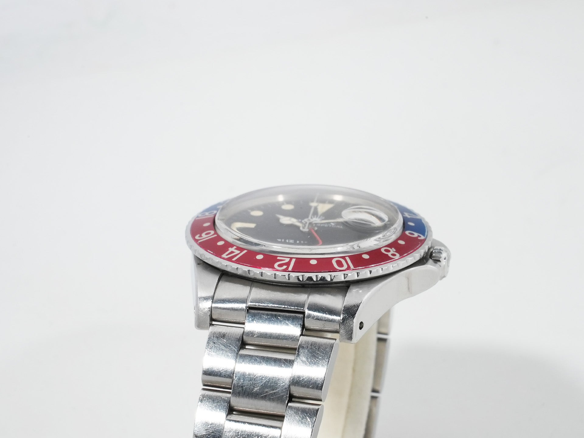 Pre-owned Rolex GMT-Master Ref. 16750 Stainless Steel Black Dial Oyster Bracelet t76optc5