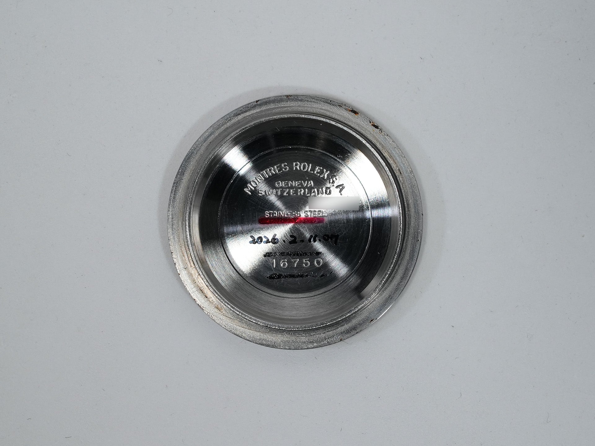 Pre-owned Rolex GMT-Master Ref. 16750 Stainless Steel Black Dial Oyster Bracelet t76optc5