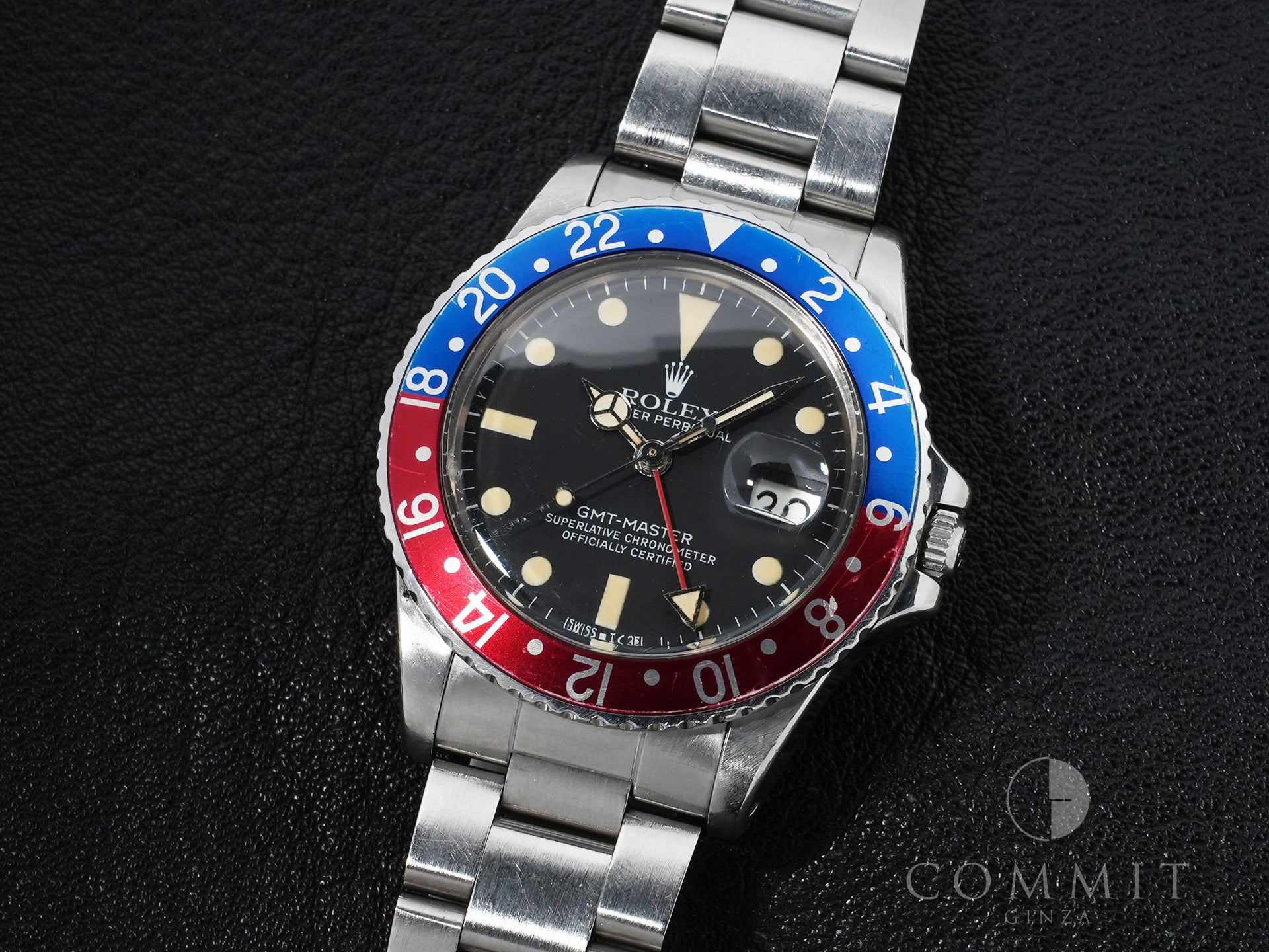 Pre-owned Rolex GMT-Master Ref. 16750 Stainless Steel Black Dial Oyster Bracelet t76optc5