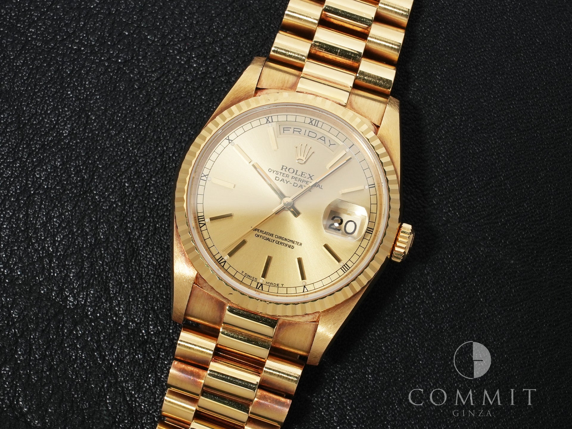 Pre-owned Rolex Day-Date 36 Ref. 18238 Yellow Gold with Champagne Gold Dial (kcrefwof)