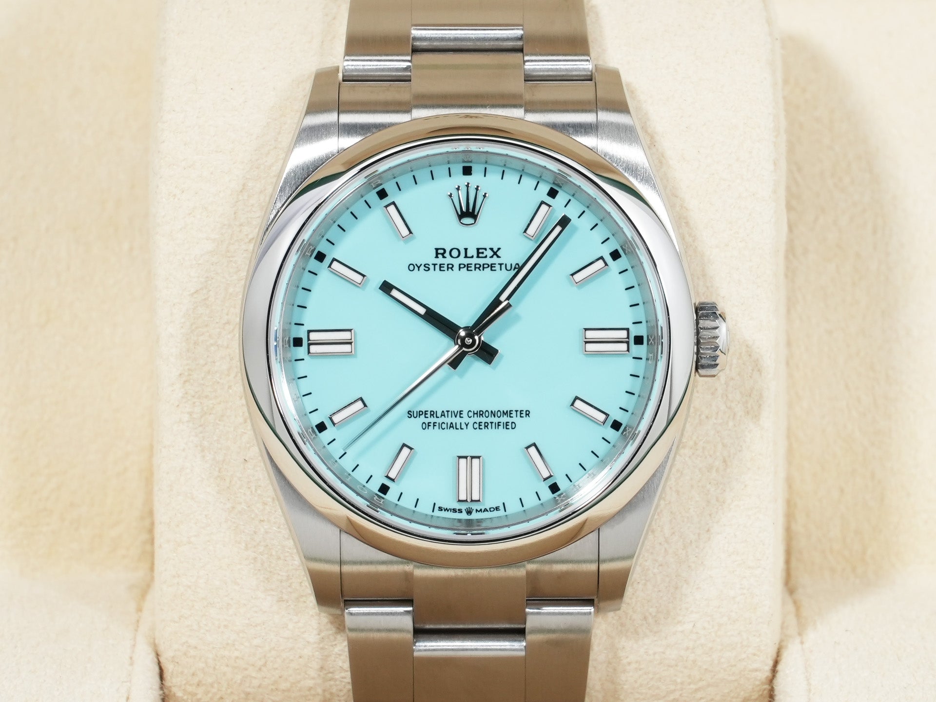 ロレックス オイスターパーペチュアル36 Ref.126000 ステンレススチール ターコイズ文字盤 美中古 e6jz3s6e