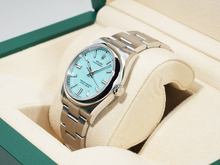 Rolex Oyster Perpetual 36 Ref. 126000 Stainless Steel Turquoise Dial Excellent Condition e6jz3s6e
