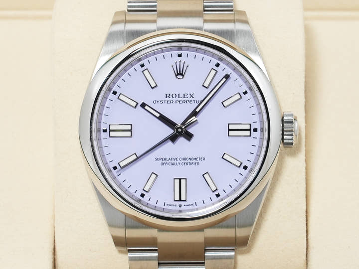 Rolex Oyster Perpetual 41 Ref. 134300 Stainless Steel Lavender Dial Unused 26hrjzaz