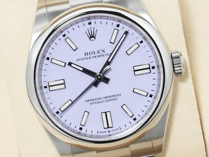 Rolex Oyster Perpetual 41 Ref. 134300 Stainless Steel Lavender Dial Unused 26hrjzaz