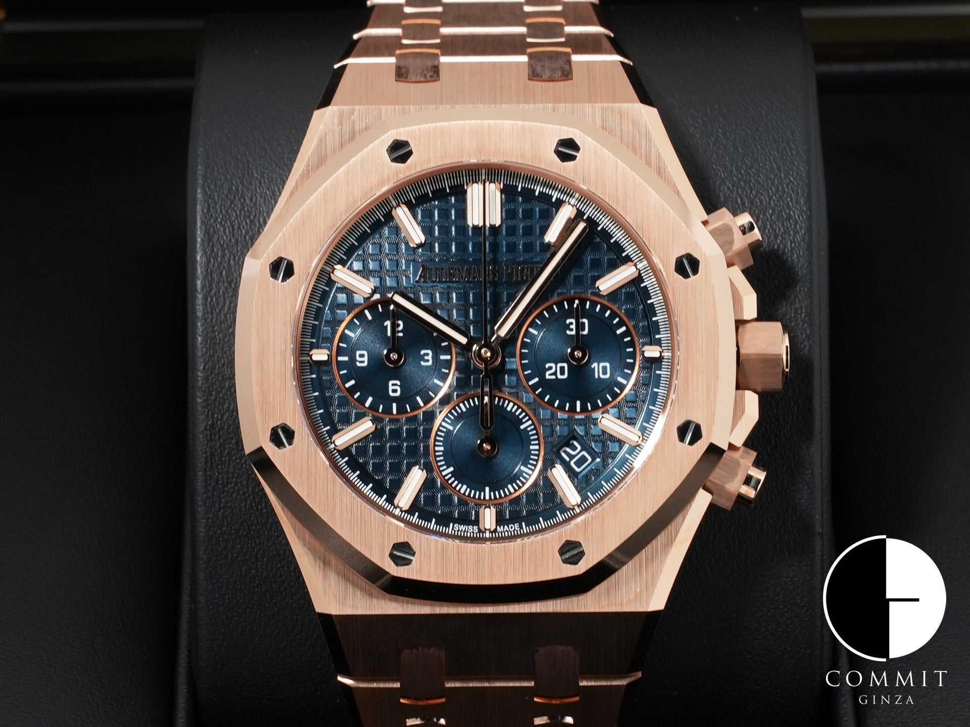 オーデマピゲ ロイヤルオーク クロノグラフ Ref.26715OR.OO.1356OR.01 ピンクゴールド ナイトブルー文字盤 未使用 73u4tcrp