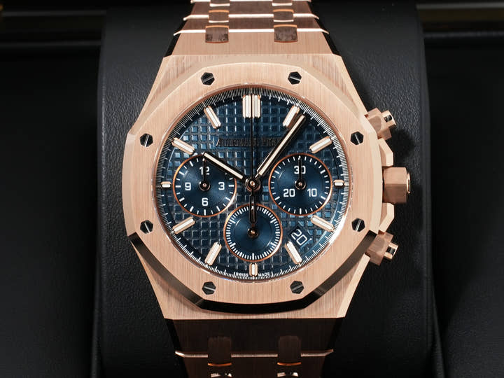 オーデマピゲ ロイヤルオーク クロノグラフ Ref.26715OR.OO.1356OR.01 ピンクゴールド ナイトブルー文字盤 未使用 73u4tcrp
