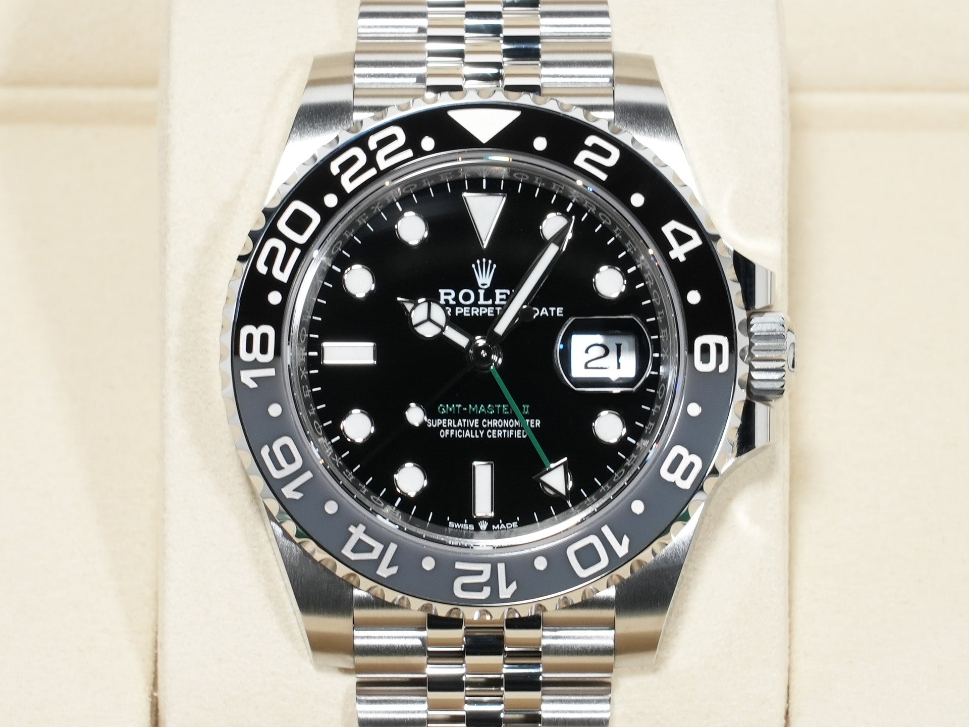 ロレックス GMTマスターII Ref.126710GRNR ステンレススチール ブラック文字盤 ジュビリーブレスレット 未使用 398z33i7