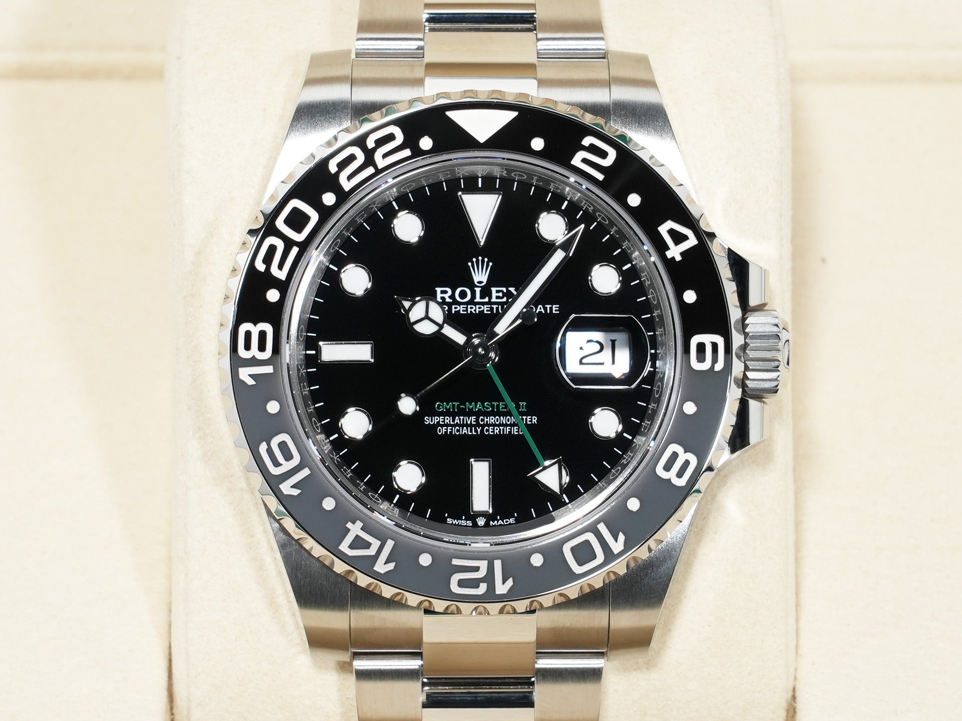 ロレックス GMTマスターII Ref.126710GRNR ステンレススチール ブラック文字盤 オイスターブレスレット 未使用 c43texxu