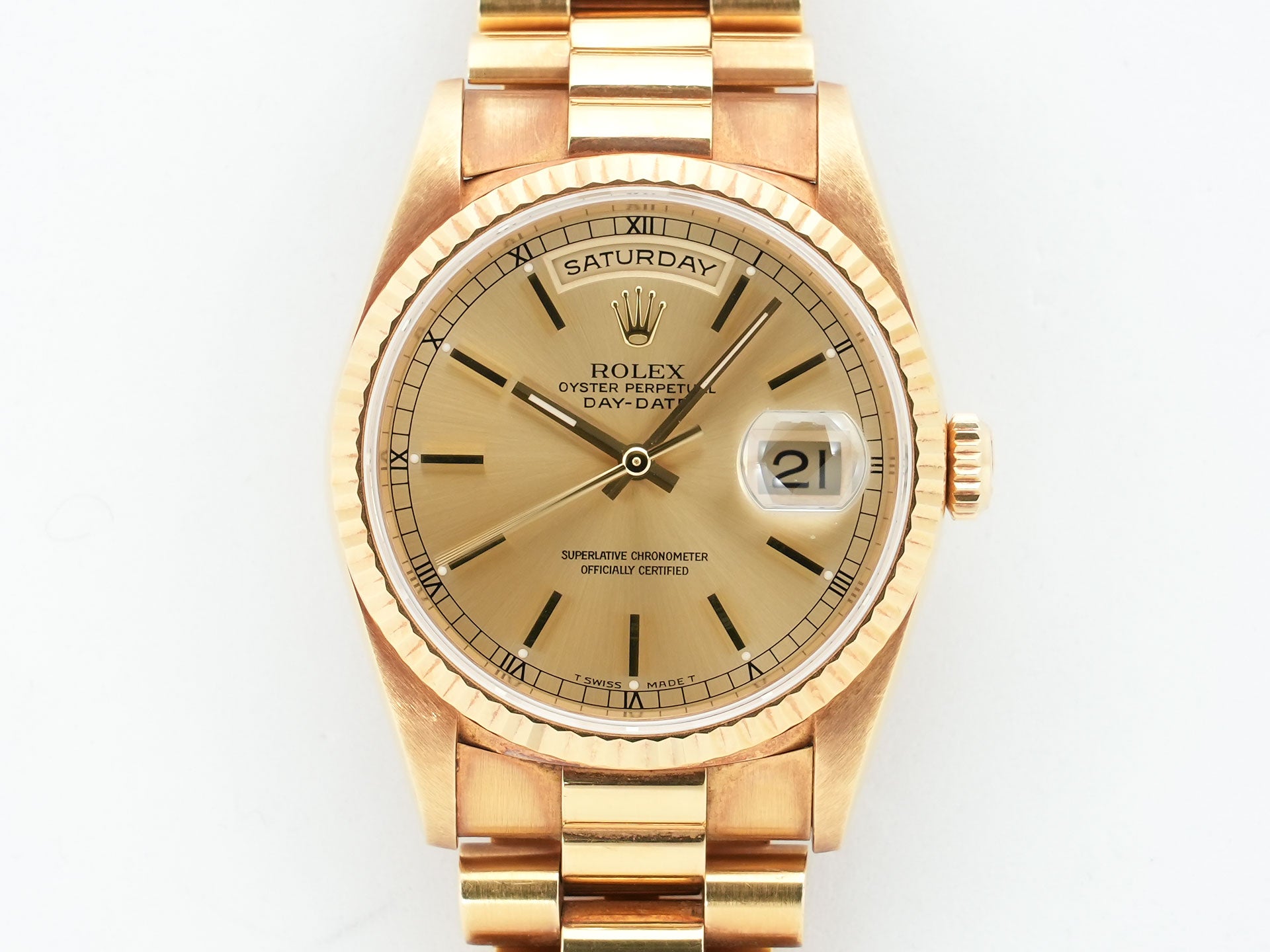 ロレックス デイデイト36 Ref.18238 イエローゴールド シャンパンローマン文字盤 中古 gi2kdoyo