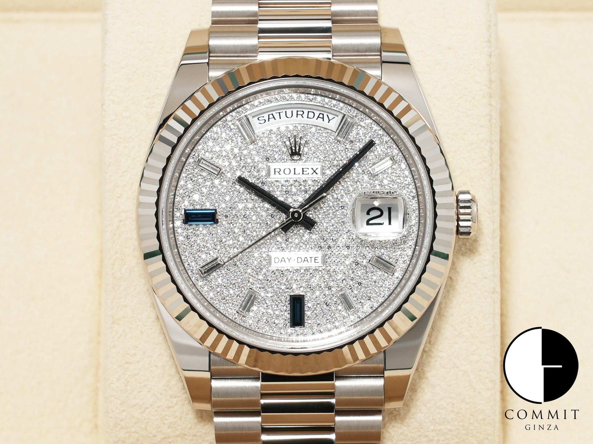 ロレックス デイデイト40 Ref.228239 ホワイトゴールド パヴェダイヤモンド文字盤 未使用 7epn2ot5