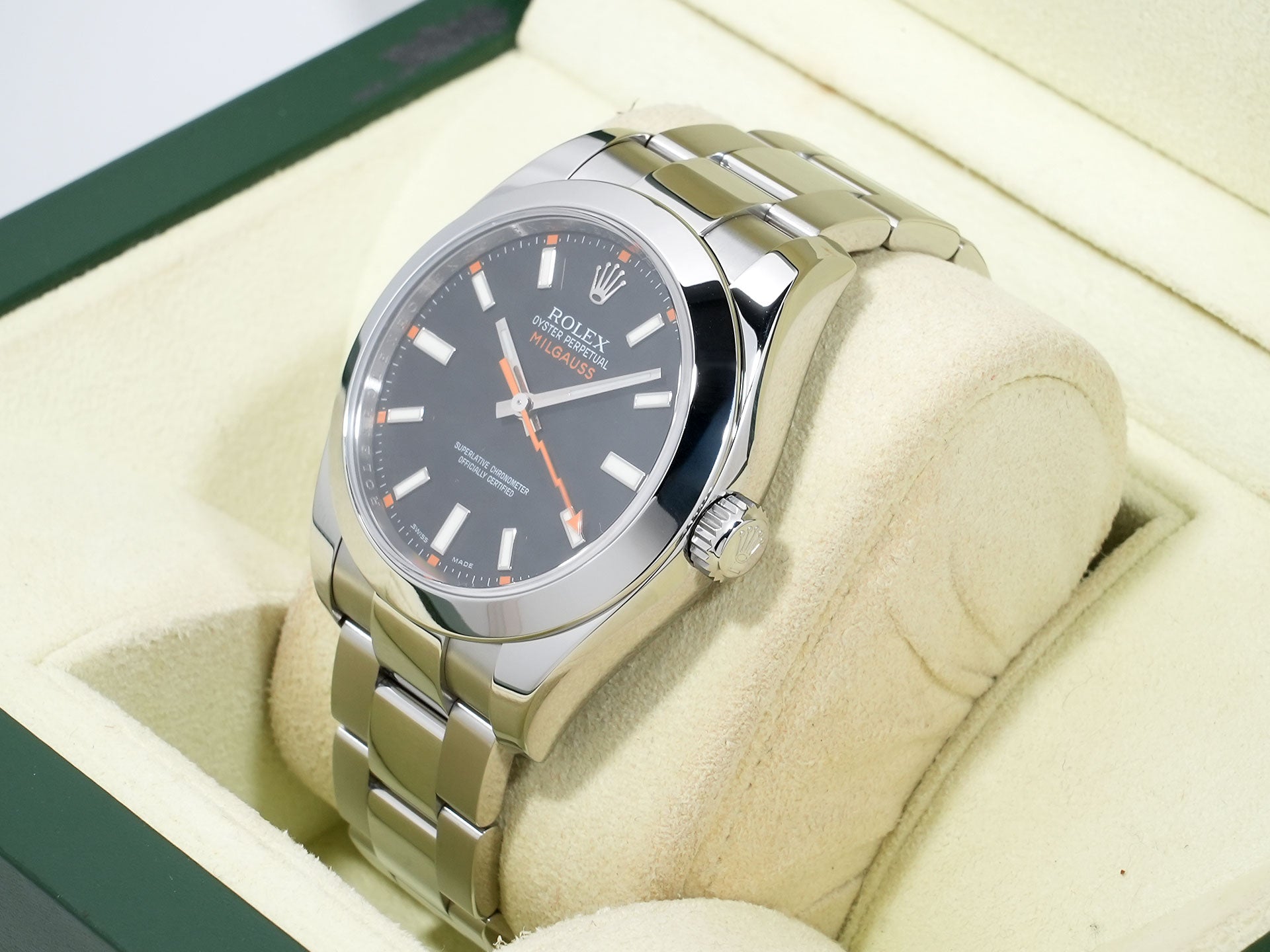 ロレックス ミルガウス Ref.116400 ステンレススチール ブラック文字盤 美品 6g993eh6