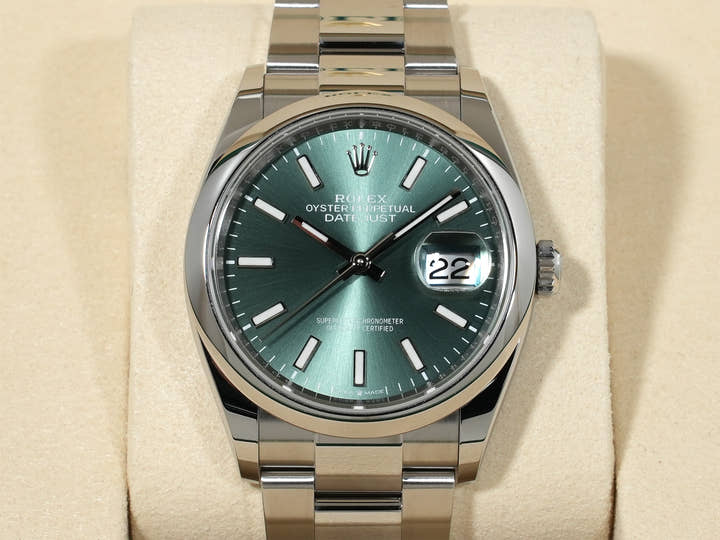 ロレックス デイトジャスト36 Ref.126200 ステンレススチール ミントグリーン文字盤 オイスターブレスレット 美中古 wdms9r9a