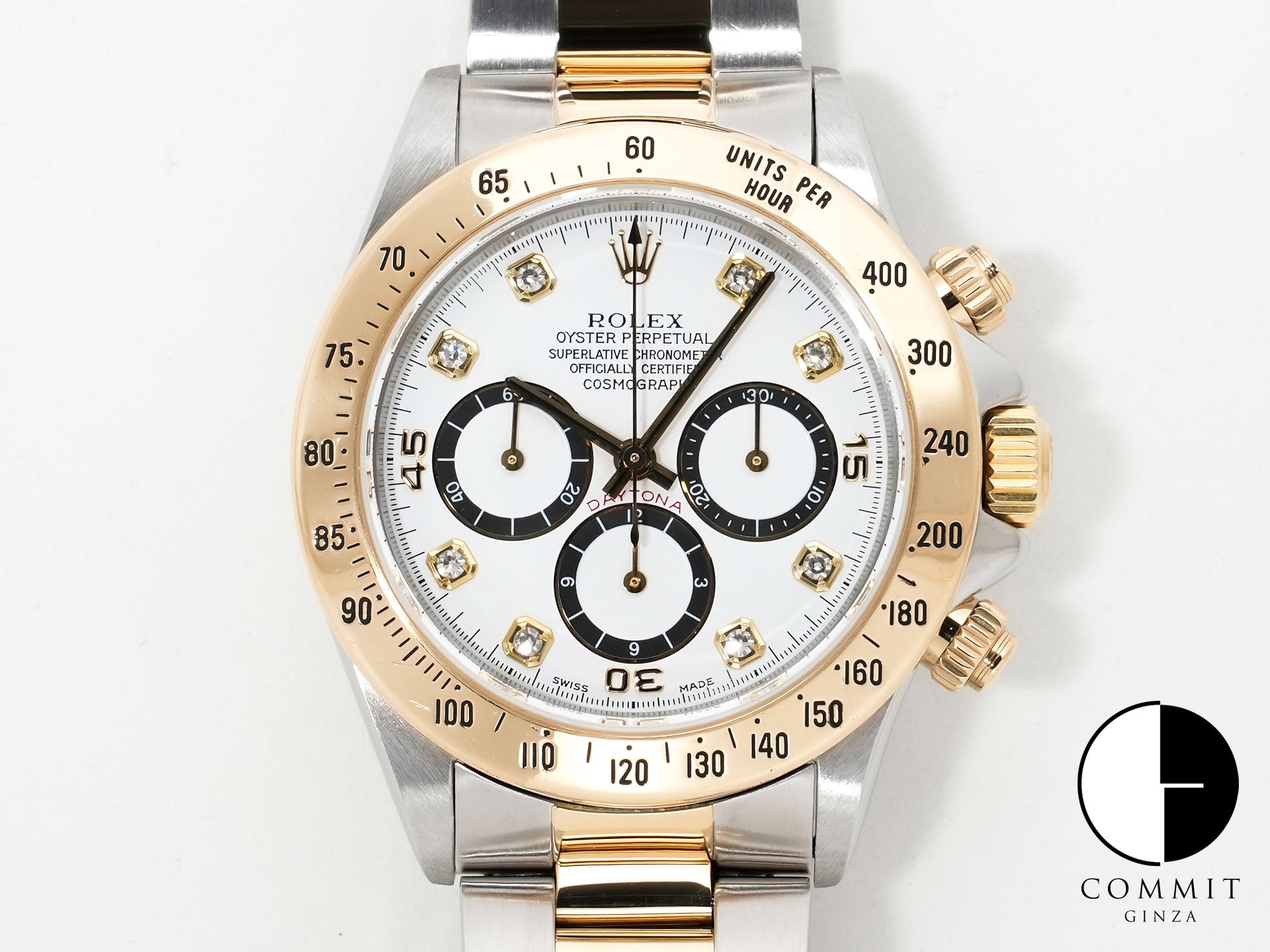 ロレックス デイトナ エルプリメロ Ref.16523G ステンレススチール/イエローゴールド ホワイト×8Pダイヤ文字盤 中古 y5udwi4g