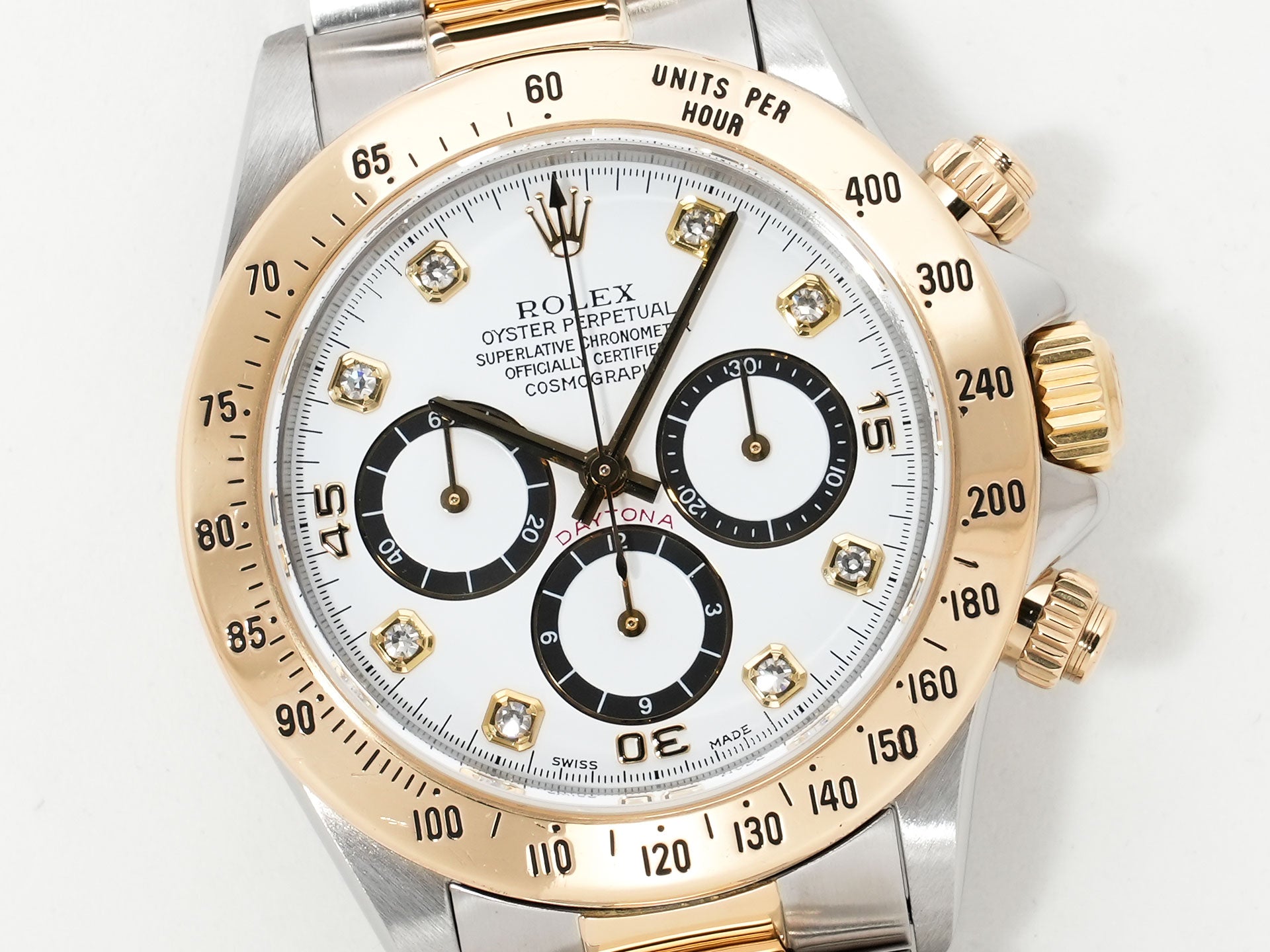 ロレックス デイトナ エルプリメロ Ref.16523G ステンレススチール/イエローゴールド ホワイト×8Pダイヤ文字盤 中古 y5udwi4g