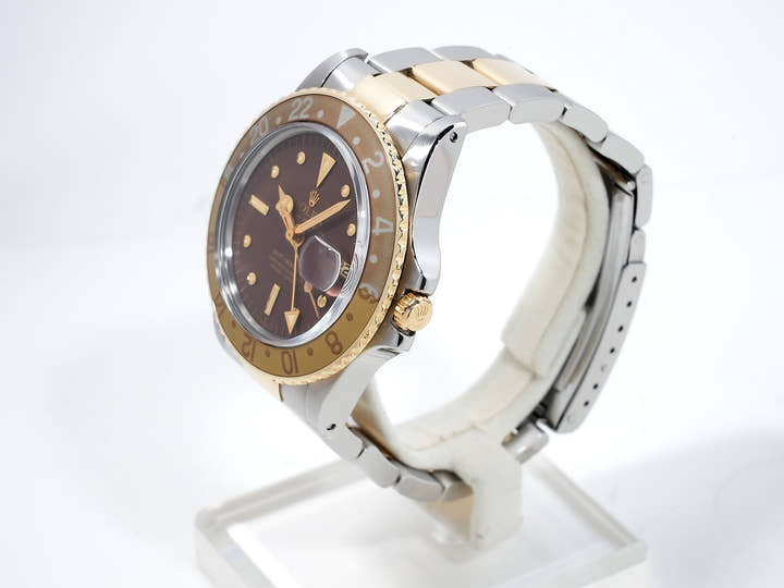 ロレックス GMTマスター Ref.1675/3 ステンレススチール/イエローゴールド ブラウン文字盤 オイスターブレスレット 中古 rjug2qu7