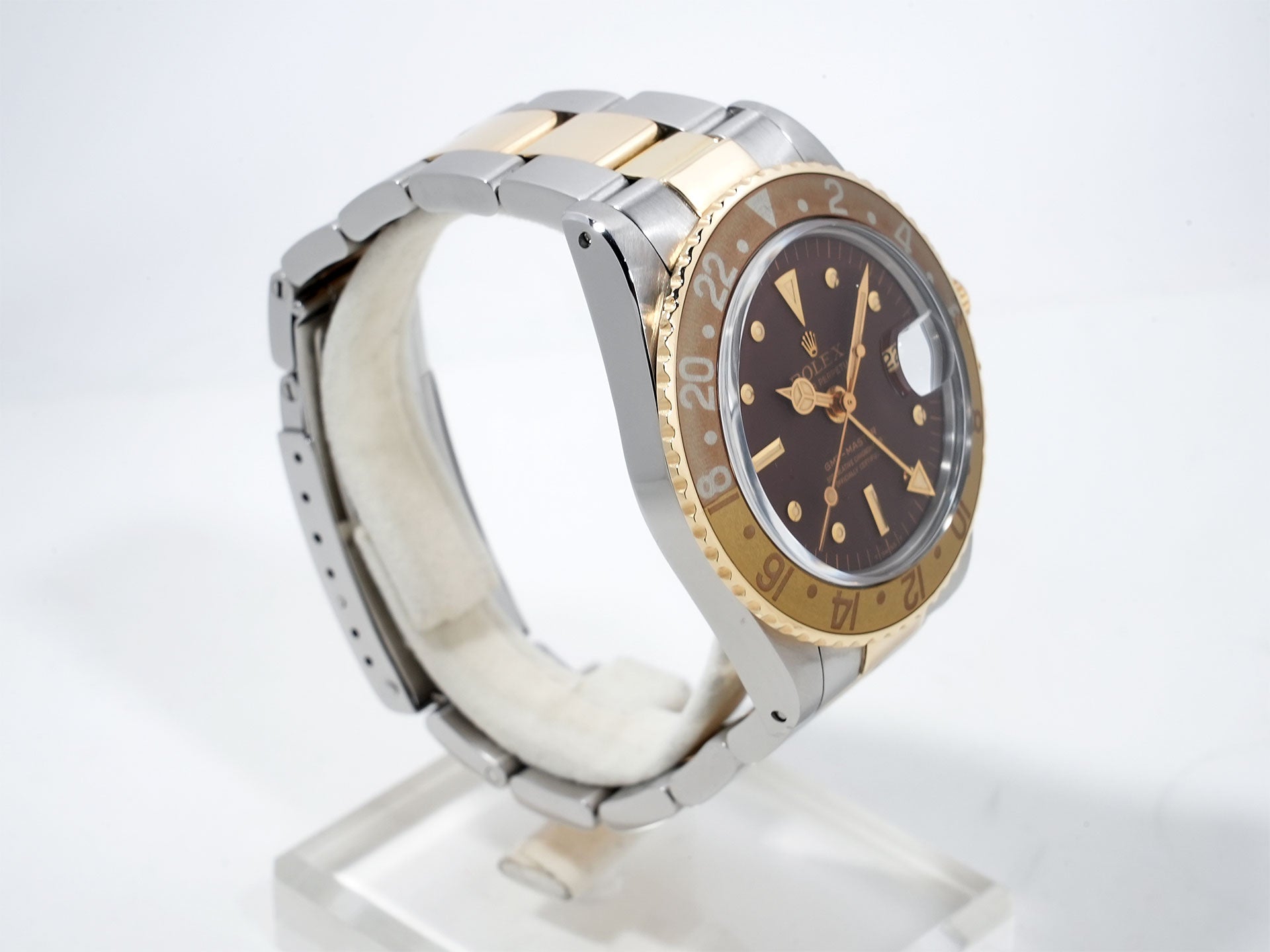 ロレックス GMTマスター Ref.1675/3 ステンレススチール/イエローゴールド ブラウン文字盤 オイスターブレスレット 中古 rjug2qu7
