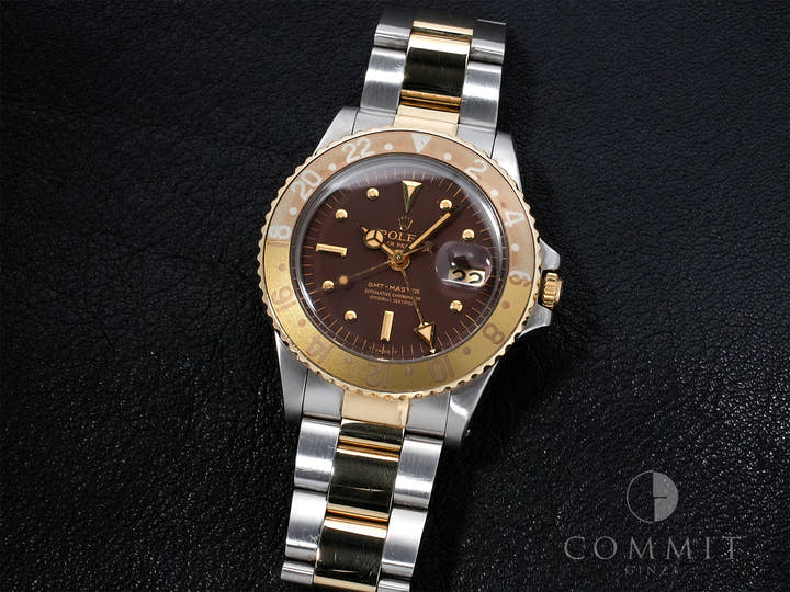 ロレックス GMTマスター Ref.1675/3 ステンレススチール/イエローゴールド ブラウン文字盤 オイスターブレスレット 中古 rjug2qu7