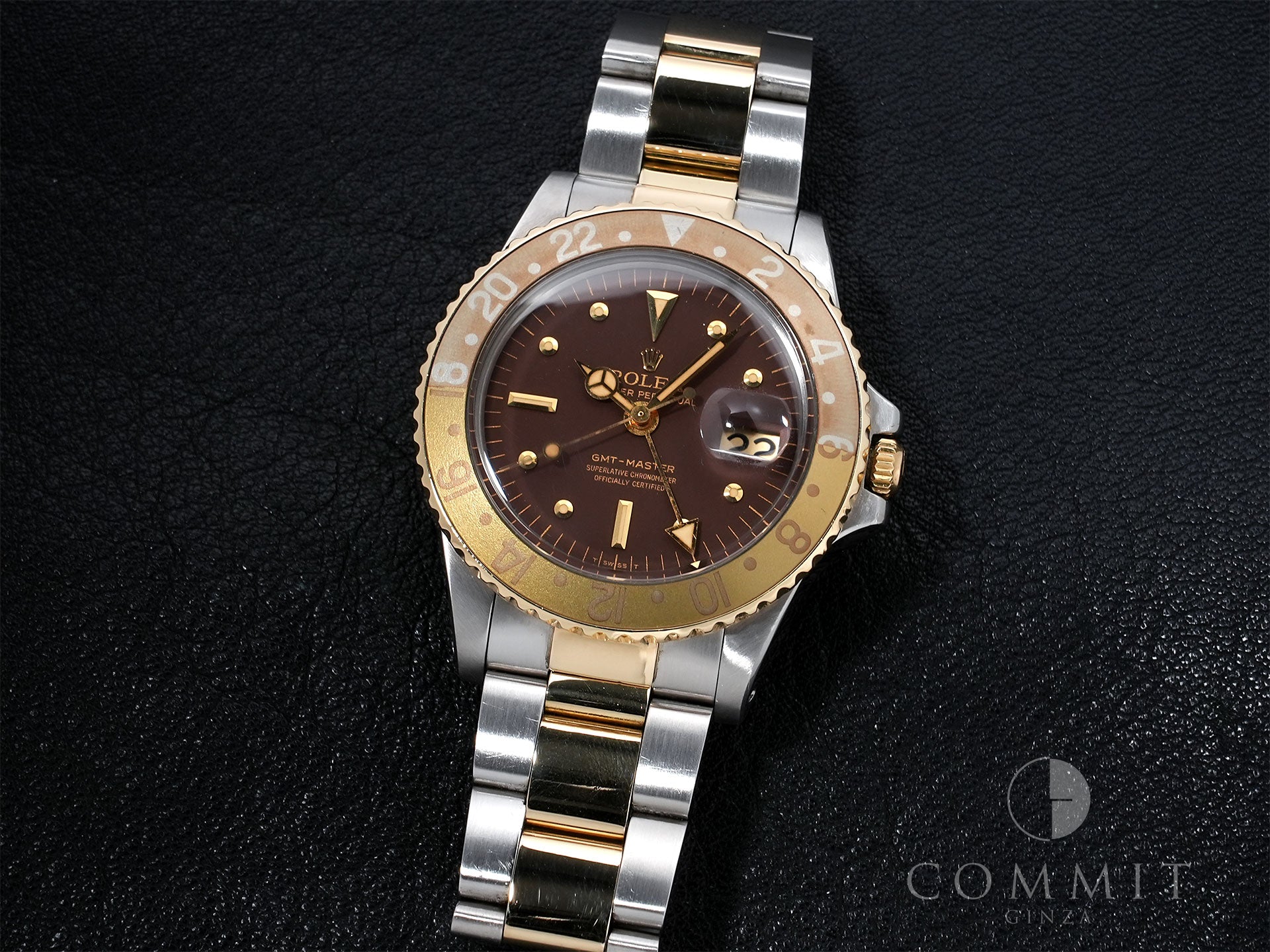 ロレックス GMTマスター Ref.1675/3 ステンレススチール/イエローゴールド ブラウン文字盤 オイスターブレスレット 中古 rjug2qu7