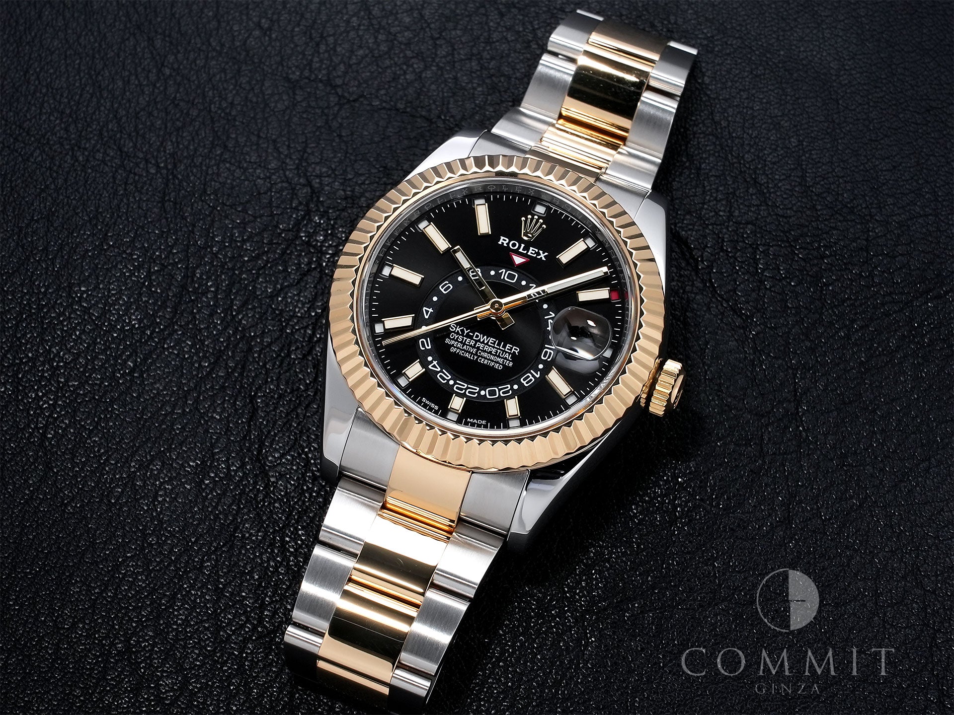 ロレックス スカイドゥエラー Ref.326933 ステンレススチール/イエローゴールド ブラック文字盤 オイスターブレスレット 美中古 jku8t4bd