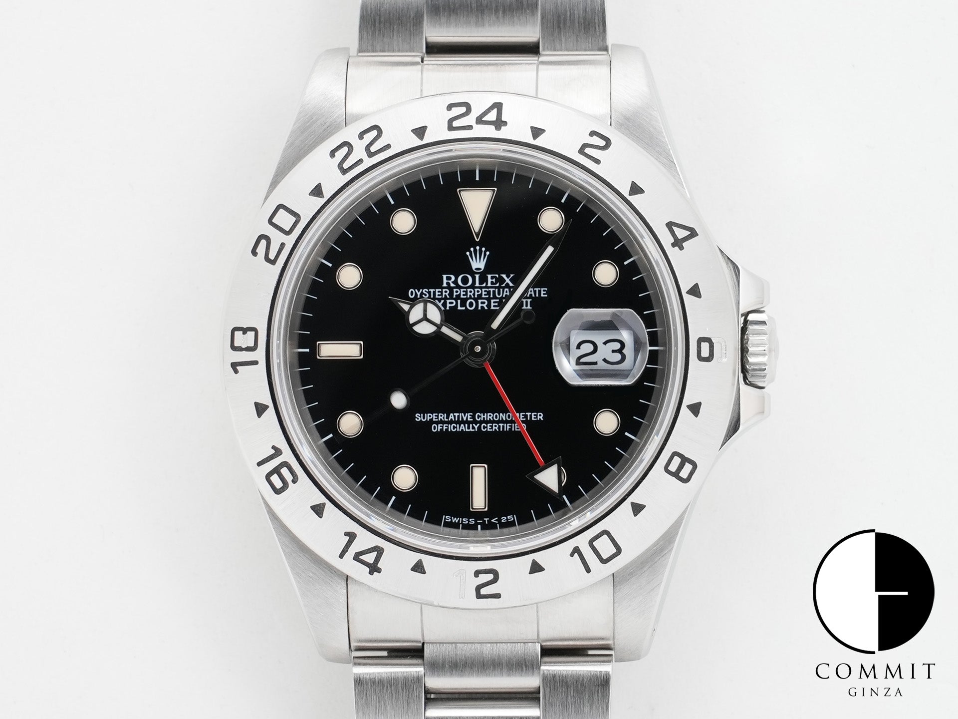 ロレックス エクスプローラーII Ref.16570 ステンレススチール ブラック文字盤 オイスターブレスレット 中古 eszamjpa