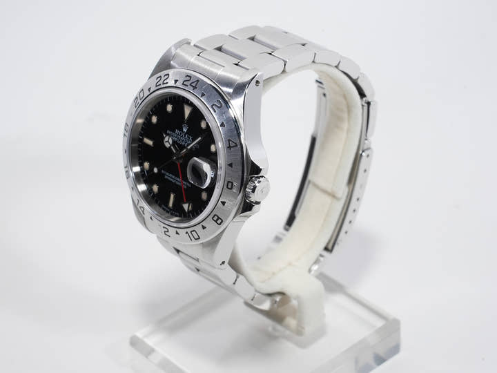 Pre-owned Rolex Explorer II Ref. 16570 Stainless Steel Black Dial Oyster Bracelet (eszamjpa)