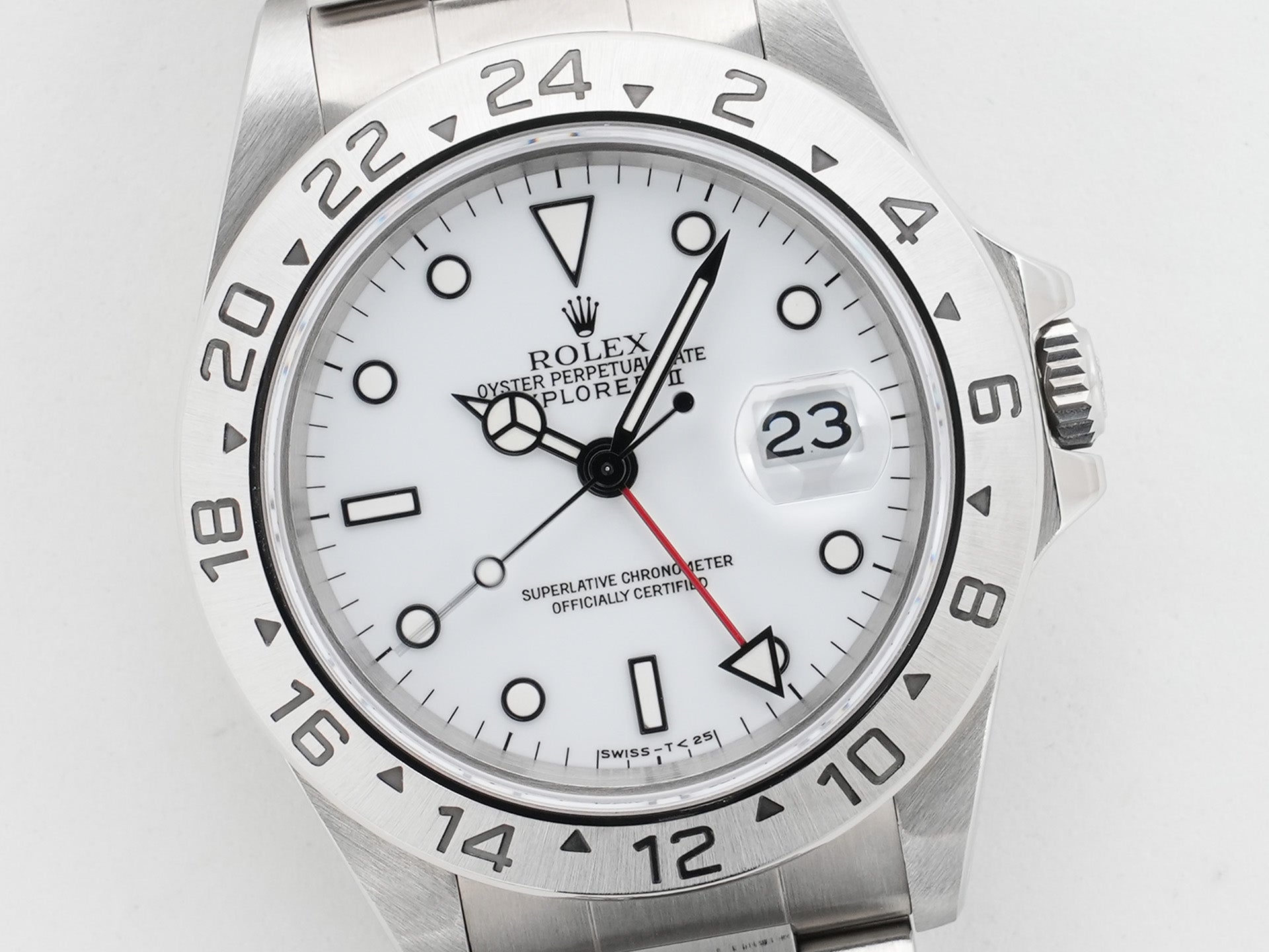 ロレックス エクスプローラーII Ref.16570 ステンレススチール ホワイト文字盤 オイスターブレスレット 中古 bhhbfcb3