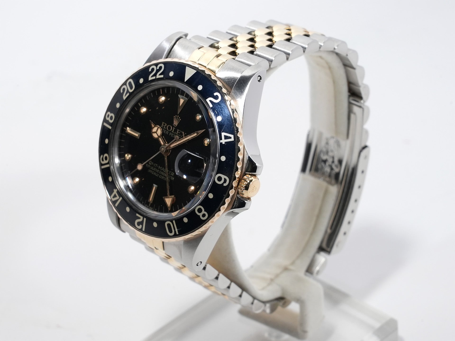 ロレックス GMTマスター Ref.16753 ステンレススチール/イエローゴールド ブラック文字盤 ジュビリーブレスレット 中古 56nqjw2u