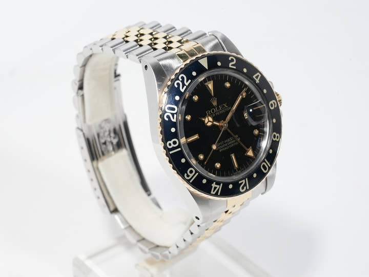 ロレックス GMTマスター Ref.16753 ステンレススチール/イエローゴールド ブラック文字盤 ジュビリーブレスレット 中古 56nqjw2u