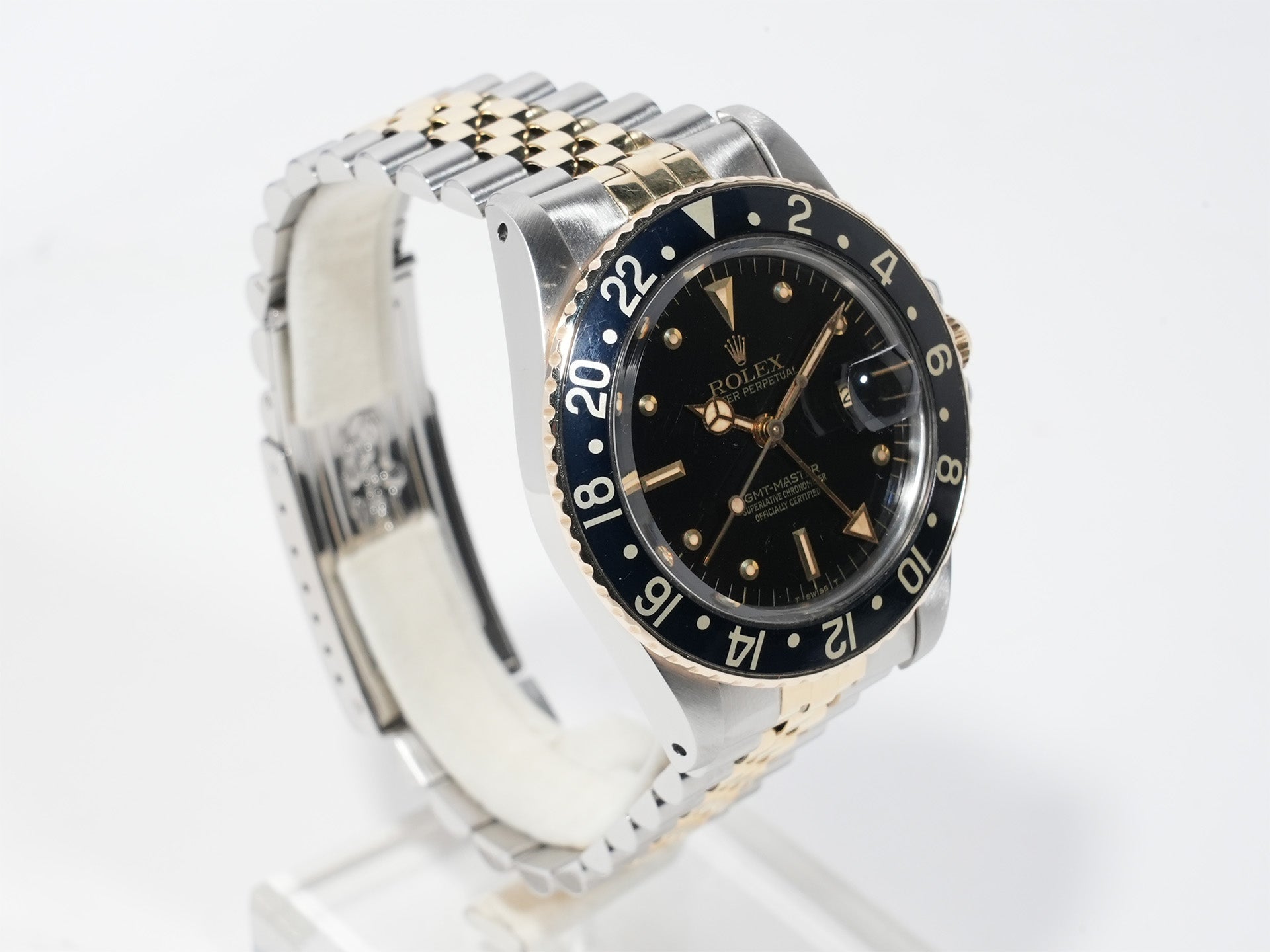 ロレックス GMTマスター Ref.16753 ステンレススチール/イエローゴールド ブラック文字盤 ジュビリーブレスレット 中古 56nqjw2u