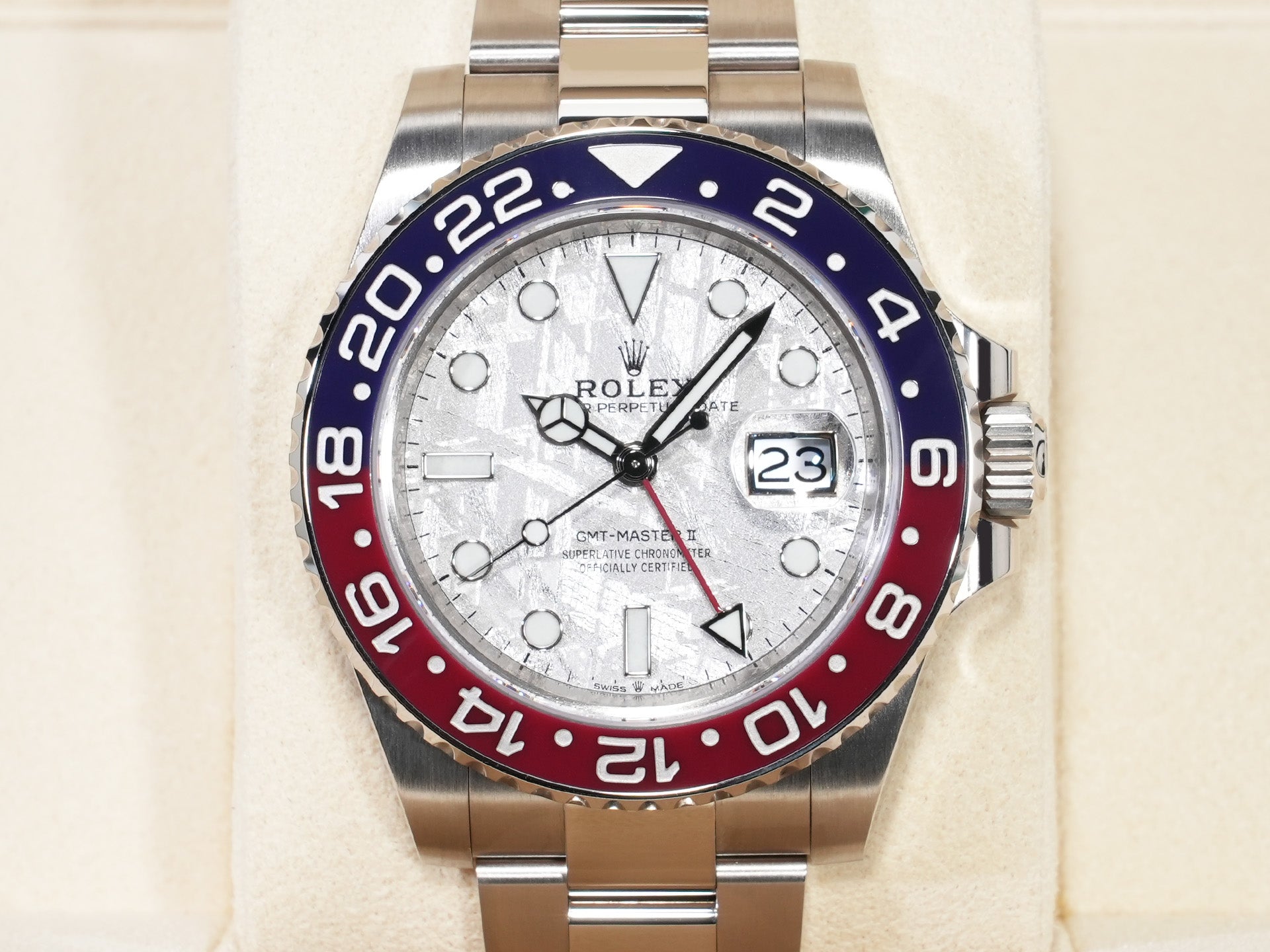 ロレックス GMTマスターII Ref.126719BLRO ホワイトゴールド メテオライト文字盤 オイスターブレスレット 美中古 q9mqspyo