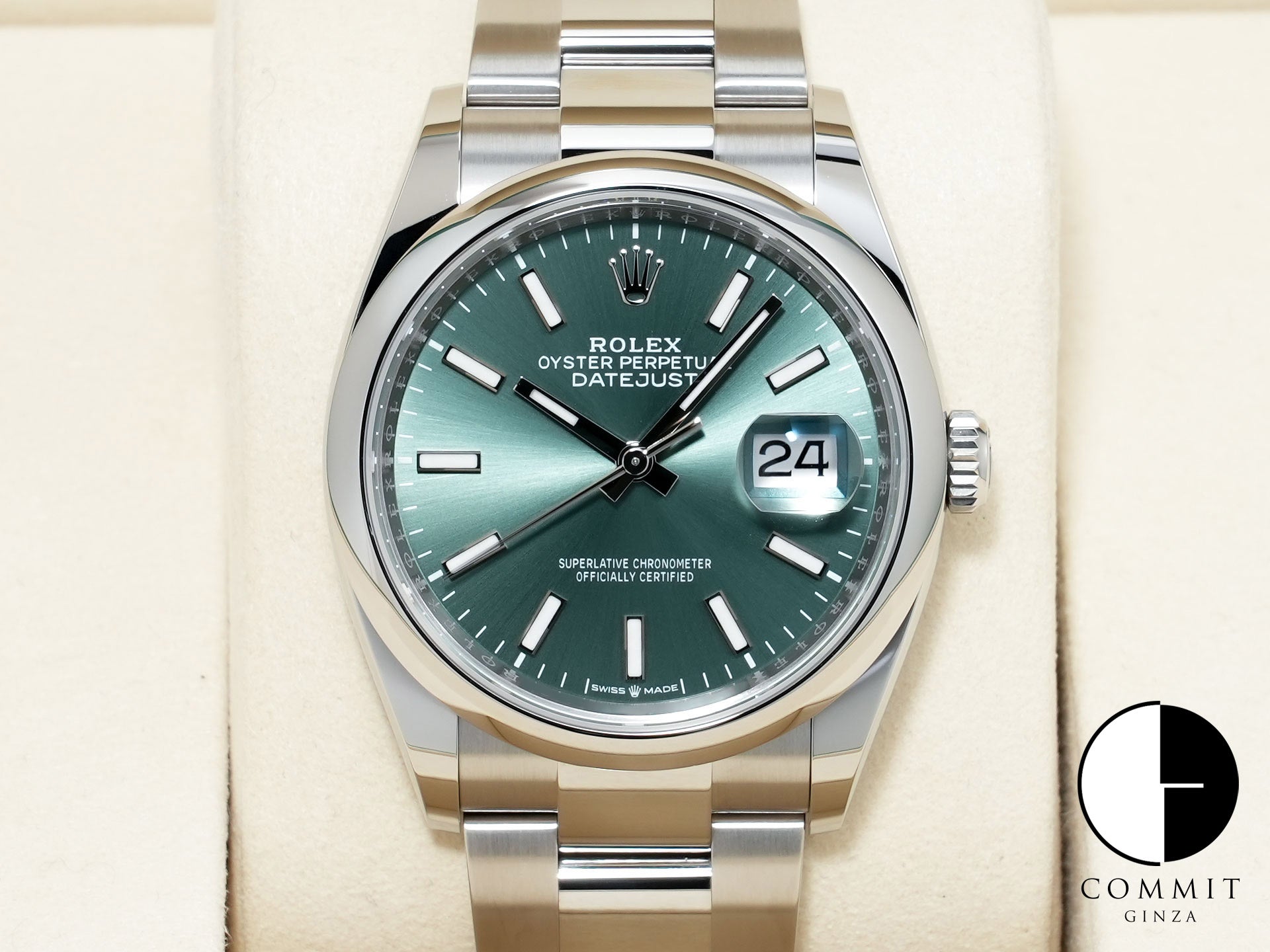 ロレックス デイトジャスト36 Ref.126200 ステンレススチール ミントグリーン文字盤 オイスターブレスレット 未使用 zmw2dbm7