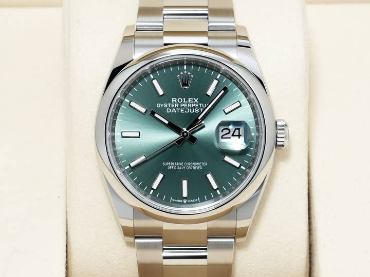 Rolex Datejust 36 Ref. 126200 Stainless Steel Mint Green Dial Oyster Bracelet Unused zmw2dbm7