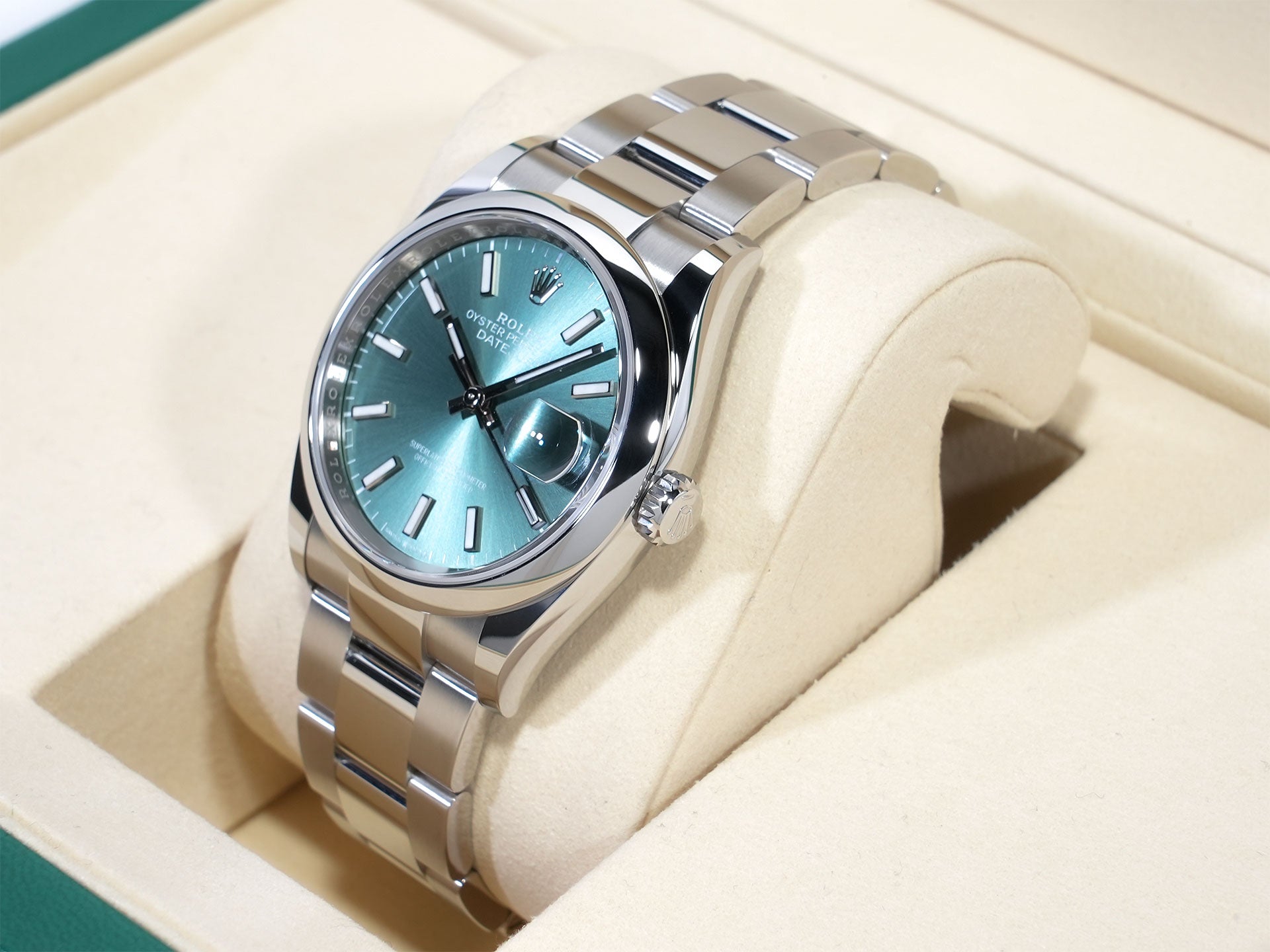 Rolex Datejust 36 Ref. 126200 Stainless Steel Mint Green Dial Oyster Bracelet Unused zmw2dbm7