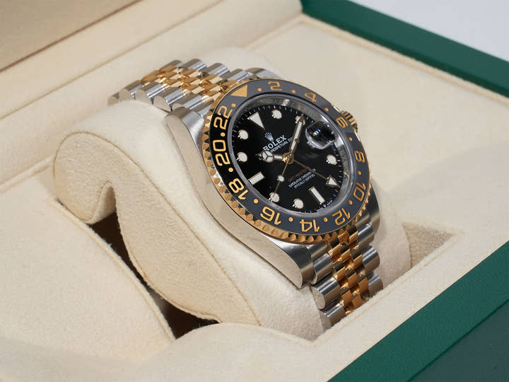 ロレックス GMTマスターII Ref.126713GRNR ステンレススチール/イエローゴールド ブラック文字盤 ジュビリーブレスレット 中古 sxiyh8b8