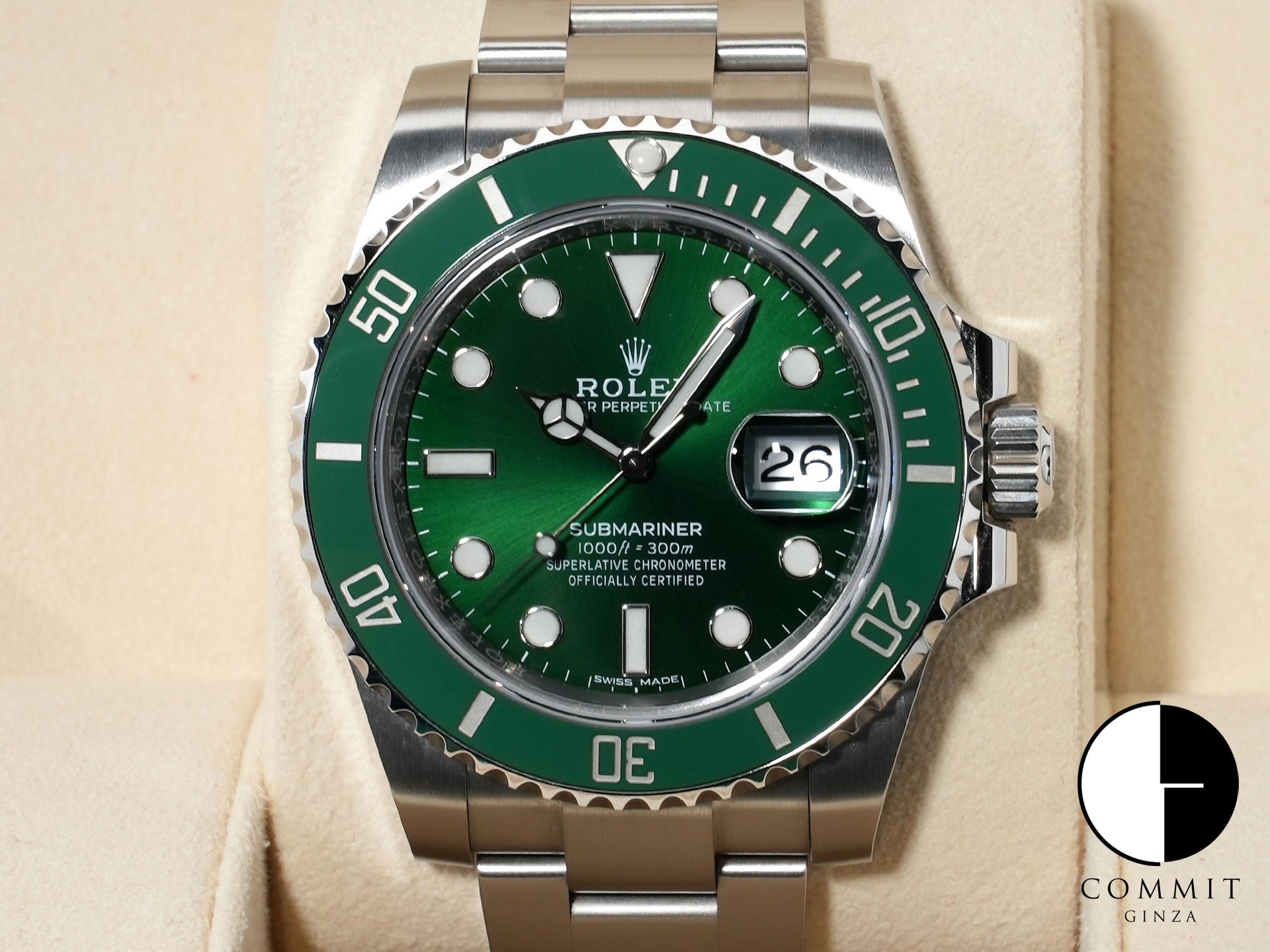 ロレックス サブマリーナー デイト Ref.116610LV ステンレススチール グリーン文字盤 美中古 dx44vu3p