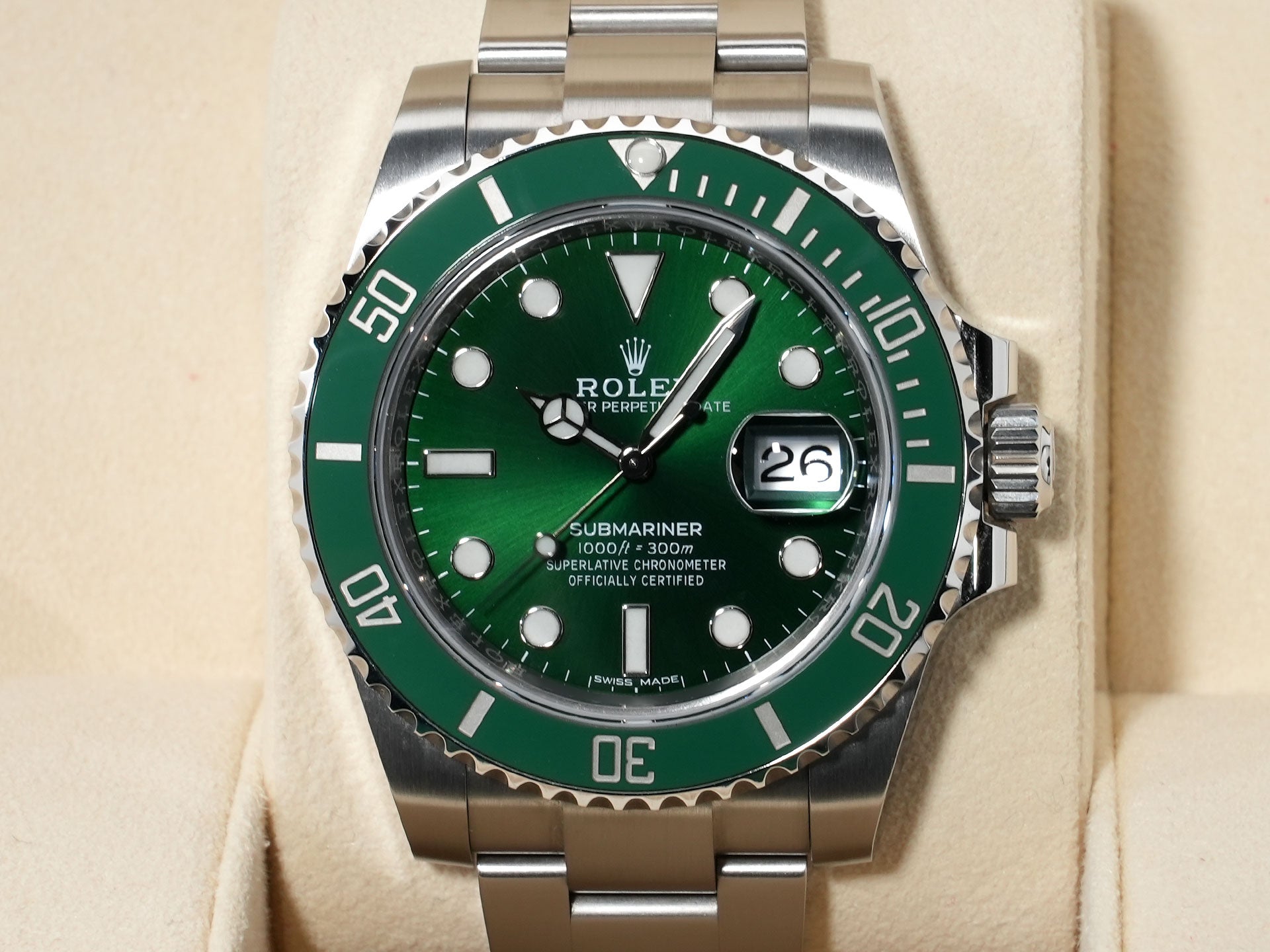 ロレックス サブマリーナー デイト Ref.116610LV ステンレススチール グリーン文字盤 美中古 dx44vu3p