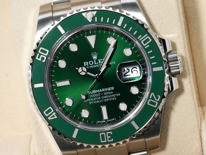 ロレックス サブマリーナー デイト Ref.116610LV ステンレススチール グリーン文字盤 美中古 dx44vu3p